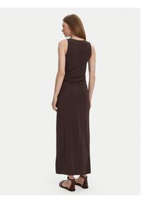 Max Mara Beachwear Sukienka letnia 2516621049650 Brązowy Regular Fit. Kolor: brązowy. Materiał: wiskoza. Sezon: lato