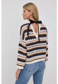 Liu Jo sweter bawełniany WA2439.MA45M damski lekki. Materiał: bawełna. Długość rękawa: długi rękaw. Długość: długie. Wzór: ażurowy #2