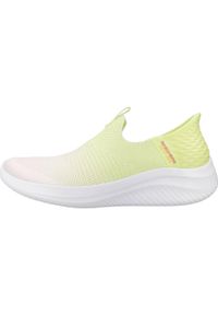 skechers - Buty sportowe Sneakersy damskie, Skechers Slip-Ins Ultra Flex 3.0 - Beauty Blend. Kolor: żółty. Materiał: tkanina. Model: Skechers Sport. Sport: turystyka piesza