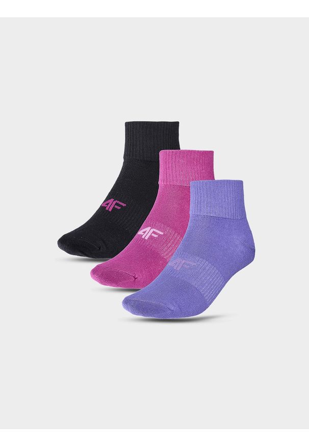 4f - 4F Skarpetki casual za kostkę (3-pack) dziecięce - multikolor 32-34. Kolor: wielokolorowy. Materiał: bawełna, włókno, materiał, poliamid