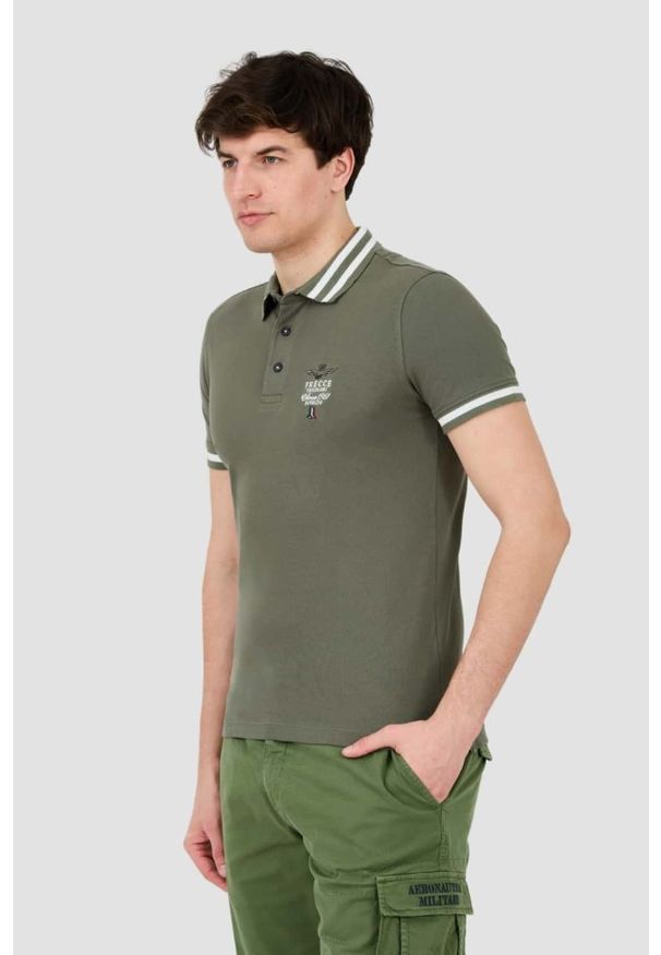 Aeronautica Militare - AERONAUTICA MILITARE Zielone męskie polo Short Sleeve, Rozmiar L. Typ kołnierza: polo. Kolor: zielony
