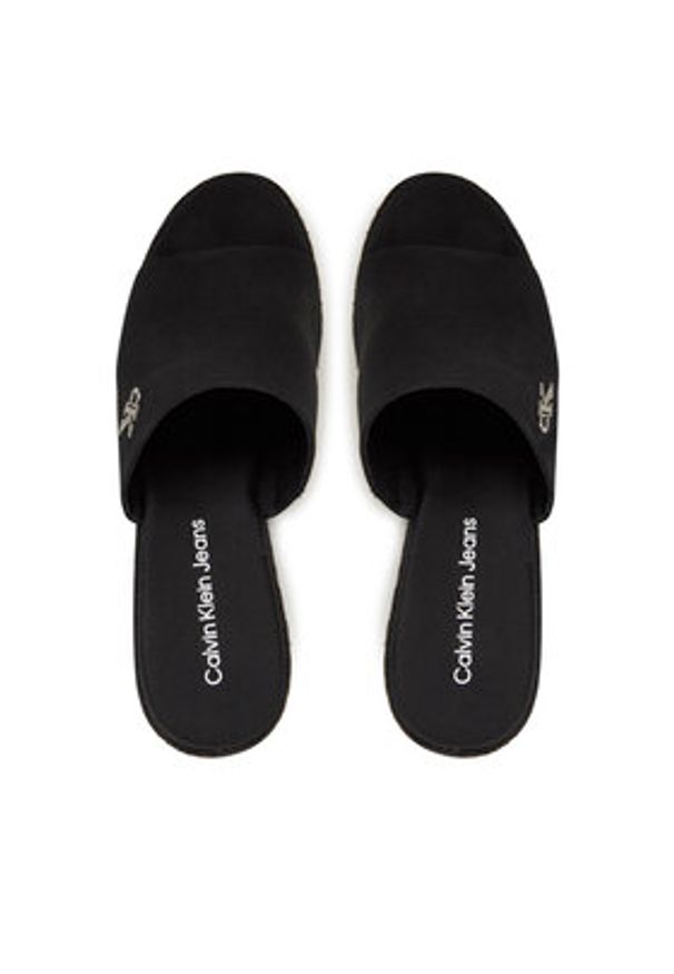 Calvin Klein Jeans Espadryle Wedge Rope Slide Mg YW0YW01699 Czarny. Kolor: czarny. Materiał: materiał