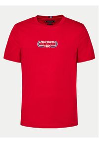 TOMMY HILFIGER - Tommy Hilfiger T-Shirt Track Graphic MW0MW34429 Czerwony Regular Fit. Kolor: czerwony. Materiał: bawełna #5