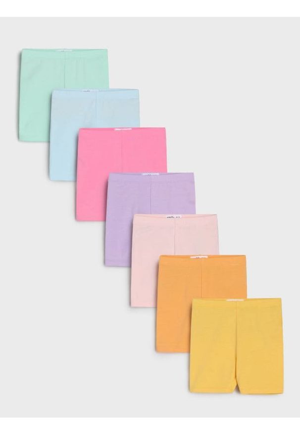 Sinsay - Krótkie legginsy w stylu basic 7 pack - różowy. Kolor: różowy. Długość: krótkie