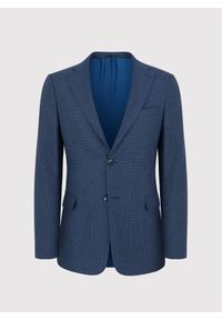 Pako Lorente - PAKO LORENTE – Granatowa marynarka garniturowa w pepitkę. Okazja: na ślub cywilny, na wesele. Kolor: niebieski. Styl: elegancki #5