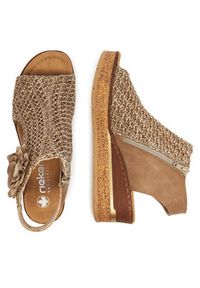 Rieker Sandały 63791-60 Brązowy. Kolor: brązowy. Materiał: materiał #5