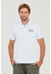 EA7 Emporio Armani - EA7 Biała męska koszulka polo Ventus 7, Rozmiar XL. Typ kołnierza: polo. Kolor: biały