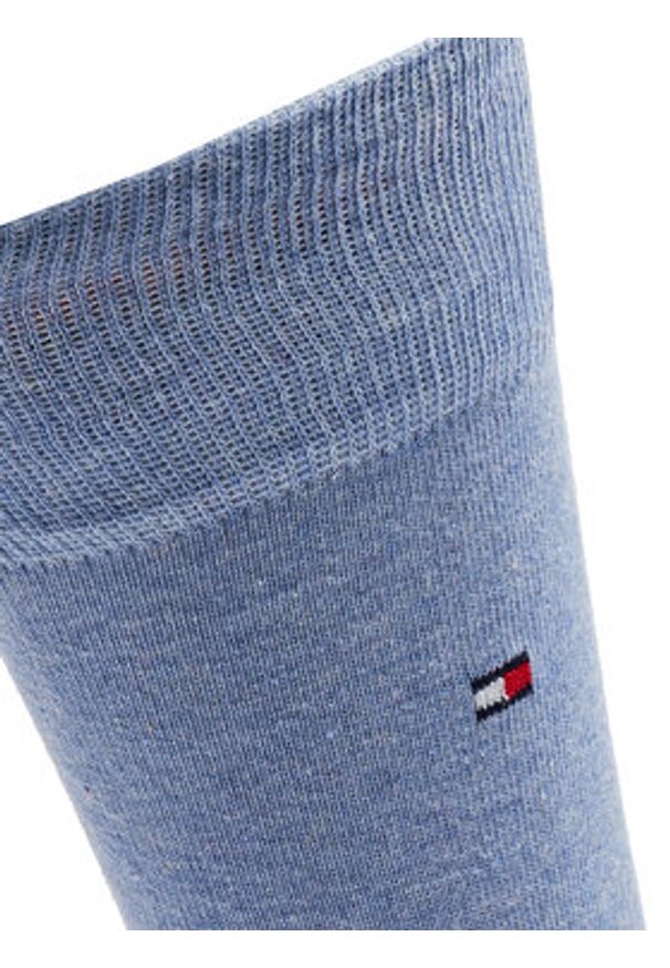 TOMMY HILFIGER - Tommy Hilfiger Zestaw 2 par wysokich skarpet męskich 371111134 Niebieski. Kolor: niebieski. Materiał: materiał, bawełna