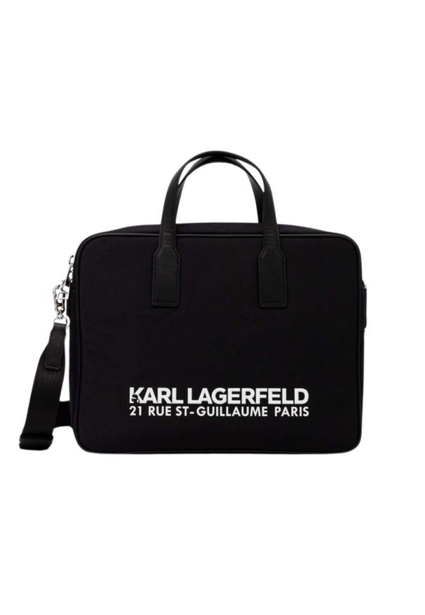 Karl Lagerfeld - KARL LAGERFELD Czarna aktówka K/rsg Briefcase Nylon. Kolor: czarny. Materiał: nylon