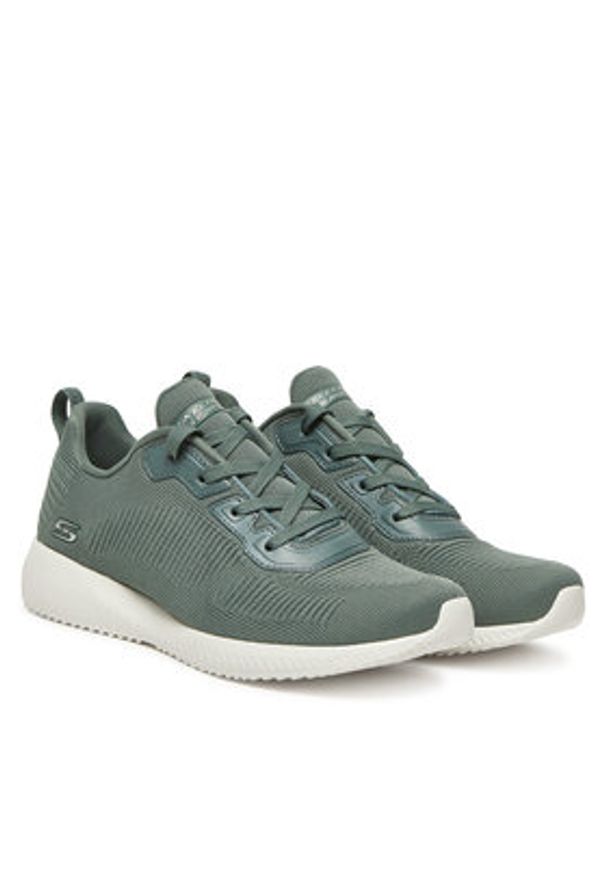 skechers - Skechers Sneakersy Bobs Squad-Tough Talk 32504/SAGE Zielony. Kolor: zielony. Materiał: materiał