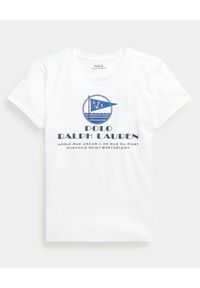 Ralph Lauren - RALPH LAUREN - Biała koszulka z nadrukiem. Okazja: na co dzień. Typ kołnierza: polo. Kolor: biały. Materiał: bawełna. Wzór: nadruk. Sezon: wiosna. Styl: casual #4
