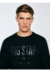 Big-Star - Bluza męska z nadrukiem czarna Ecodort 906. Kolor: czarny. Wzór: nadruk. Styl: klasyczny