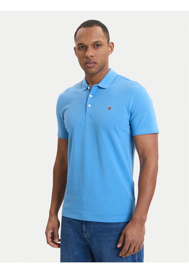 Napapijri Polo Ealis NP0A4H8B Niebieski Regular Fit. Typ kołnierza: polo. Kolor: niebieski. Materiał: bawełna