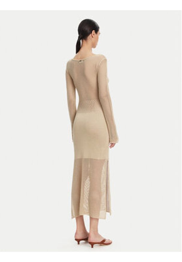Fracomina Sukienka dzianinowa FS25SD5004K514O7 Beżowy Slim Fit. Kolor: beżowy. Materiał: wiskoza