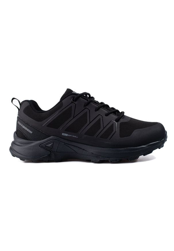 Czarne buty trekkingowe męskie DK Softshell. Kolor: czarny. Materiał: softshell