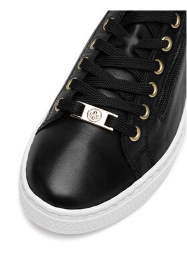 Rieker Sneakersy L59L1-01 Czarny. Kolor: czarny. Materiał: skóra