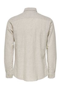 Only & Sons Koszula Caiden 22012321 Beżowy Slim Fit. Kolor: beżowy. Materiał: bawełna #3