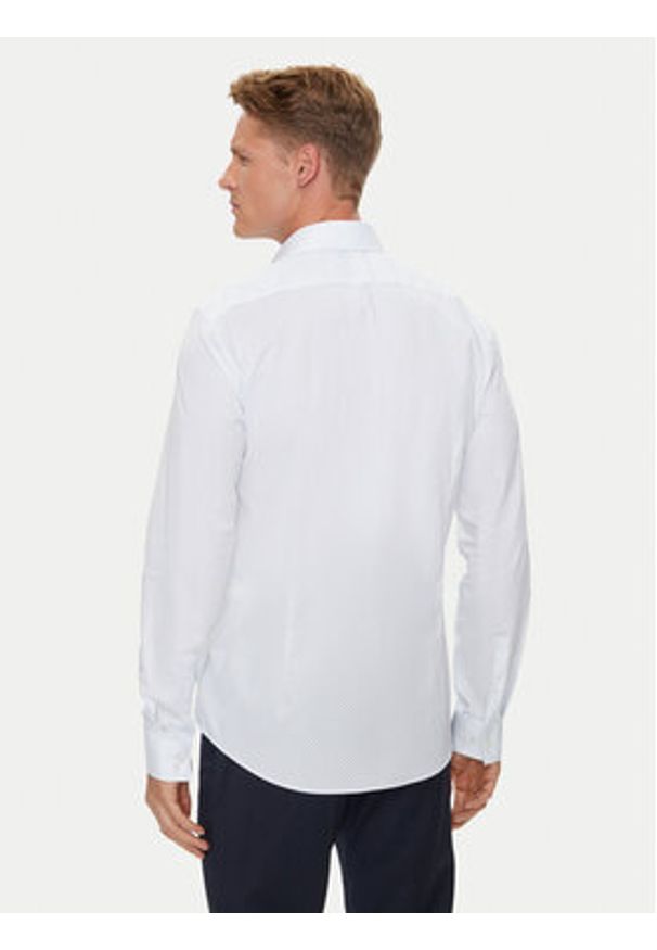 Calvin Klein Koszula K10K113536 Biały Slim Fit. Kolor: biały. Materiał: bawełna