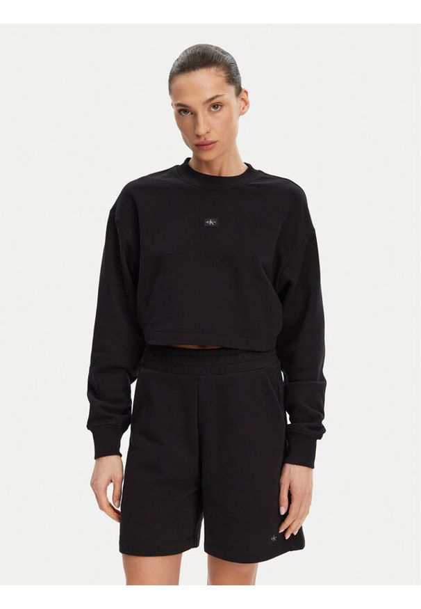 Calvin Klein Jeans Bluza J20J225370 Czarny Regular Fit. Kolor: czarny. Materiał: bawełna