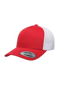 FLEXFIT - Retro 5 Panel Two Tone Trucker Cap. Kolor: czerwony, biały, wielokolorowy. Styl: retro #1