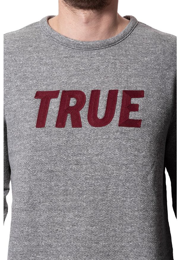 Mustang - MUSTANG BLUZA TAPE SWEATSHIRT MID GREY MELANGE 1006024 4140. Wzór: melanż, napisy