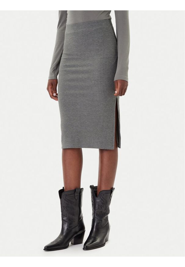only - ONLY Spódnica ołówkowa Emma 15233600 Szary Slim Fit. Kolor: szary. Materiał: syntetyk