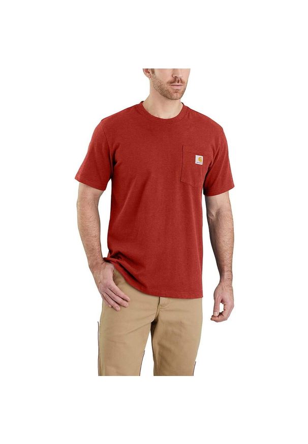 Koszulka sportowa męska T-shirt Carhartt Heavyweight Pocket K87. Kolor: czerwony