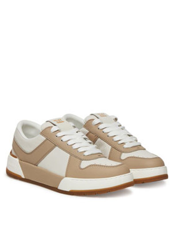 Max Mara Sneakersy 2514761091600 Biały. Kolor: biały. Materiał: skóra