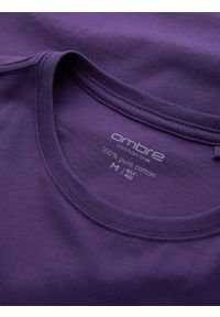 Ombre Clothing - Męski klasyczny bawełniany T-shirt BASIC - fioletowy V13 OM-TSBS-0146 - XXL. Okazja: na co dzień. Kolor: fioletowy. Materiał: bawełna. Styl: klasyczny #4