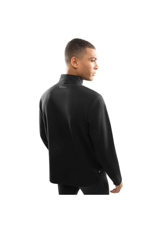 SIROKO - Męska bluza treningowa z suwakiem pod szyją Fitness Siroko Inter. Kolor: czarny. Materiał: materiał. Długość: krótkie. Sport: fitness
