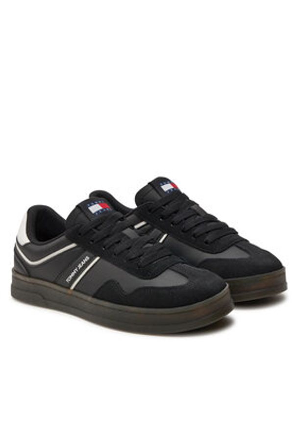 Tommy Jeans Sneakersy Tjw Court Sneaker EN0EN02552 Czarny. Kolor: czarny. Materiał: zamsz, skóra