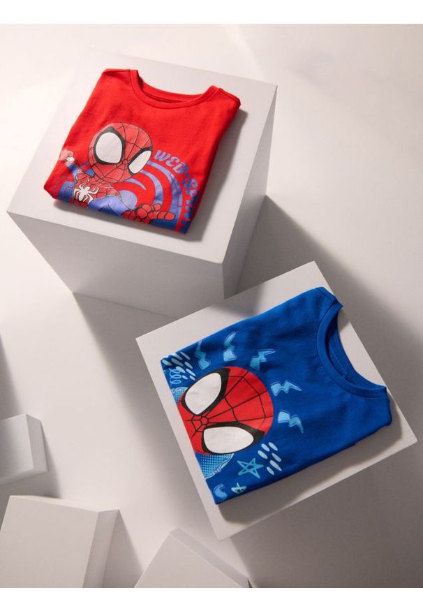 Sinsay - Koszulka z nadrukiem Spiderman 2 pack - wielobarwny. Wzór: nadruk, motyw z bajki