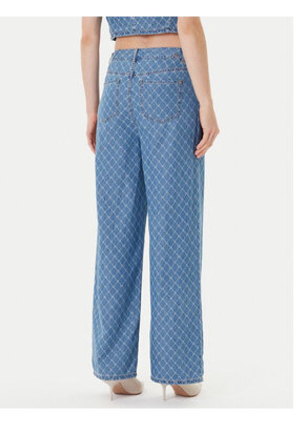 Morgan Jeansy 252-PSTEL Niebieski Wide Leg. Kolor: niebieski