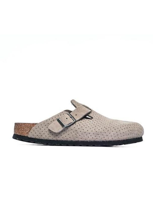 Buty do chodzenia męskie Birkenstock Boston. Kolor: wielokolorowy, szary. Materiał: skóra. Szerokość cholewki: normalna. Sport: turystyka piesza