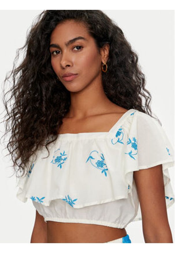 Vero Moda Bluzka Ibiza 10324193 Écru Regular Fit. Materiał: bawełna