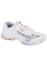 Buty siatkarskie damskie Mizuno Wave Lightning Z8. Zapięcie: sznurówki. Kolor: biały. Materiał: syntetyk, tkanina, materiał. Szerokość cholewki: normalna. Model: Mizuno Wave