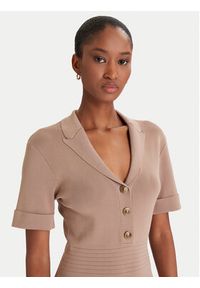 Guess Sukienka dzianinowa W5YK29 Z0130 Beżowy Slim Fit. Kolor: beżowy. Materiał: syntetyk #4
