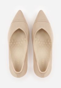 Renee - Ciemnobeżowe Dzianinowe Szpilki VICES z Wkładką Soft-Pillow i Miękkim Zapiętkiem Thene. Nosek buta: szpiczasty. Kolor: beżowy. Materiał: dzianina. Szerokość cholewki: normalna. Obcas: na szpilce. Styl: klasyczny. Wysokość obcasa: średni #9