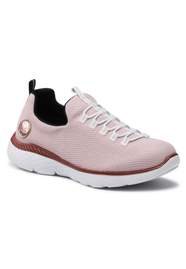 Rieker Sneakersy M5052-31 Różowy. Kolor: różowy. Materiał: materiał