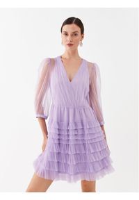 TwinSet - TWINSET Sukienka koktajlowa 232TP2641 Fioletowy Regular Fit. Kolor: fioletowy. Materiał: syntetyk. Styl: wizytowy #1