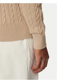 TOMMY HILFIGER - Tommy Hilfiger Sweter Classic MW0MW41955 Beżowy jasny Regular Fit. Kolor: beżowy. Materiał: bawełna #5