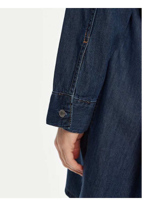Calvin Klein Jeans Sukienka koszulowa J20J225008 Granatowy Regular Fit. Kolor: niebieski. Materiał: bawełna. Typ sukienki: koszulowe