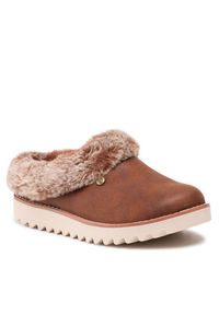 skechers - Skechers Kapcie BOBS Winter Rock 113423/BRN Brązowy. Kolor: brązowy. Materiał: materiał. Styl: rockowy #3