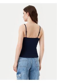 Tommy Jeans Top Essential DW0DW20675 Granatowy Slim Fit. Kolor: niebieski. Materiał: bawełna #4