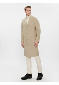 Calvin Klein Płaszcz wełniany K10K111601 Beżowy Regular Fit. Kolor: beżowy. Materiał: syntetyk #7