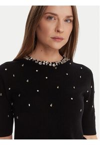 KAOS Sweter RI1KT021 Czarny Regular Fit. Kolor: czarny. Materiał: wełna #5