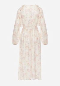 Born2be - Żółta Romantyczna Sukienka z Falbankami Wiązaniem i Wycięciami w Talii Rhelorin. Okazja: na co dzień. Typ kołnierza: kołnierz z falbankami. Kolor: żółty. Materiał: jeans, poliester. Styl: klasyczny, casual #8