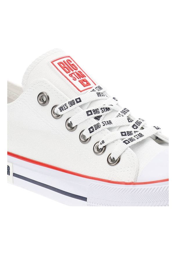 Big-Star - Białe Trampki Big Star Modne Buty Unisex. Okazja: na co dzień. Kolor: biały. Materiał: materiał. Szerokość cholewki: normalna. Styl: casual