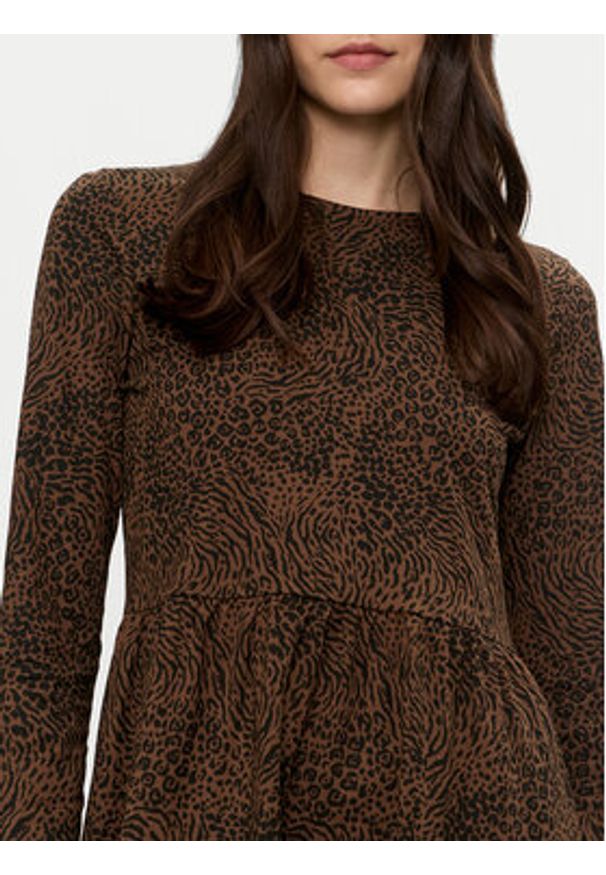 Brave Soul Sukienka codzienna LDRJ-624SANDIE Czarny Regular Fit. Okazja: na co dzień. Kolor: brązowy. Materiał: bawełna. Typ sukienki: proste. Styl: casual