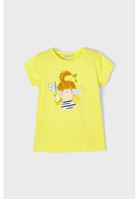 Mayoral T-shirt bawełniany dziecięcy kolor żółty. Okazja: na co dzień. Kolor: żółty. Materiał: bawełna. Styl: casual #2